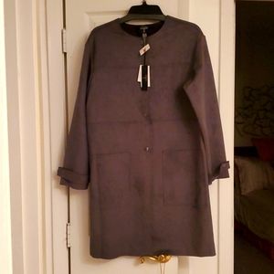 TAHARI FAUX LEATHER COAT